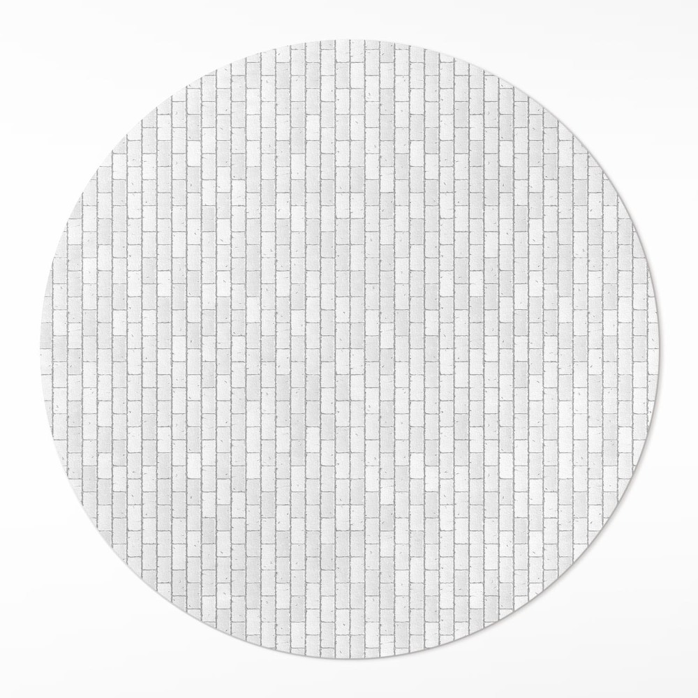 Okrúhly vinylový koberec Svetlá tehla elegantná mozaika