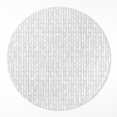 Okrúhly vinylový koberec Svetlá tehla elegantná mozaika