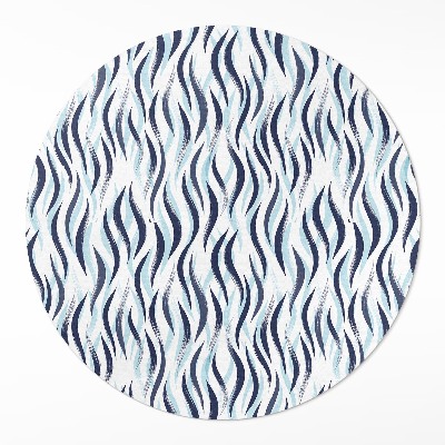 Okrúhly vinylový koberec Grafika maľované morské vlny