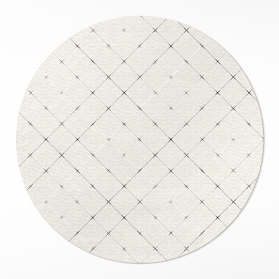 Okrúhly vinylový koberec Jemné štvorce svetlé dlaždice