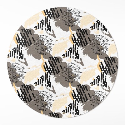 Okrúhly vinylový koberec Abstraktná kompozícia škvŕn a tvarov