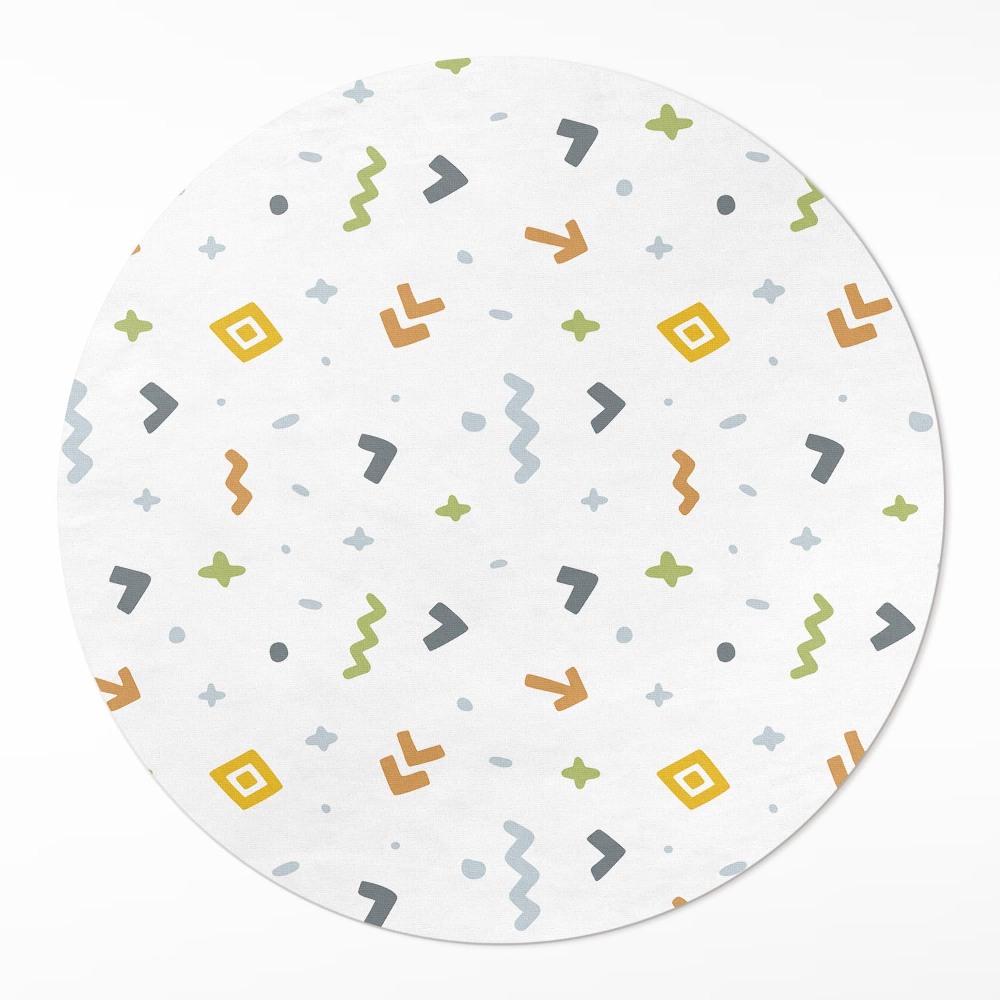 Okrúhly vinylový koberec Pastelové ikony a tvary boho štýl