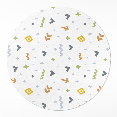 Okrúhly vinylový koberec Pastelové ikony a tvary boho štýl