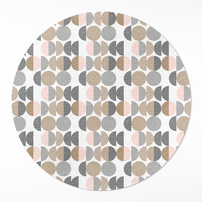 Okrúhly vinylový koberec Kruhy a polmesiace geometrický retro vzor