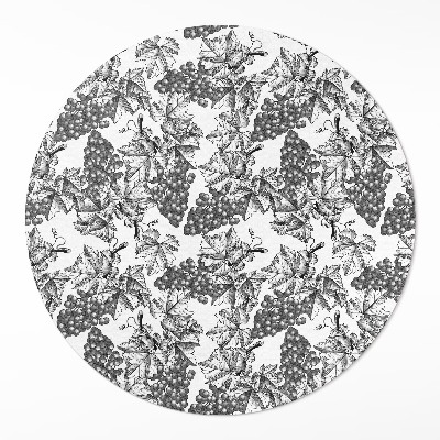 Okrúhly vinylový koberec Vinič skica vo vintage štýle