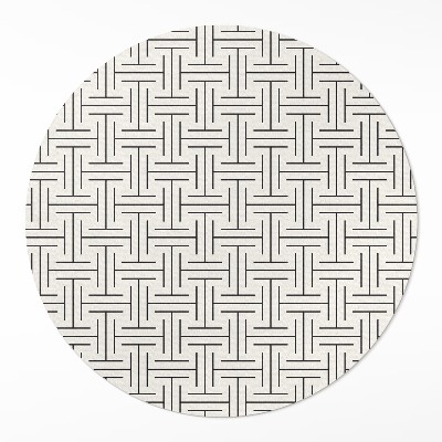 Okrúhly vinylový koberec Pravidelné línie minimalistické bludisko