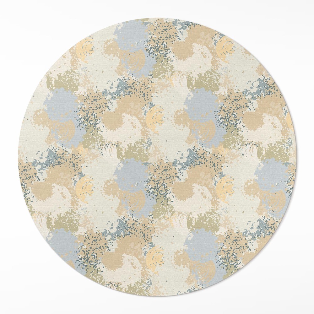 Okrúhly vinylový koberec Abstraktné jemné maľované škvrny