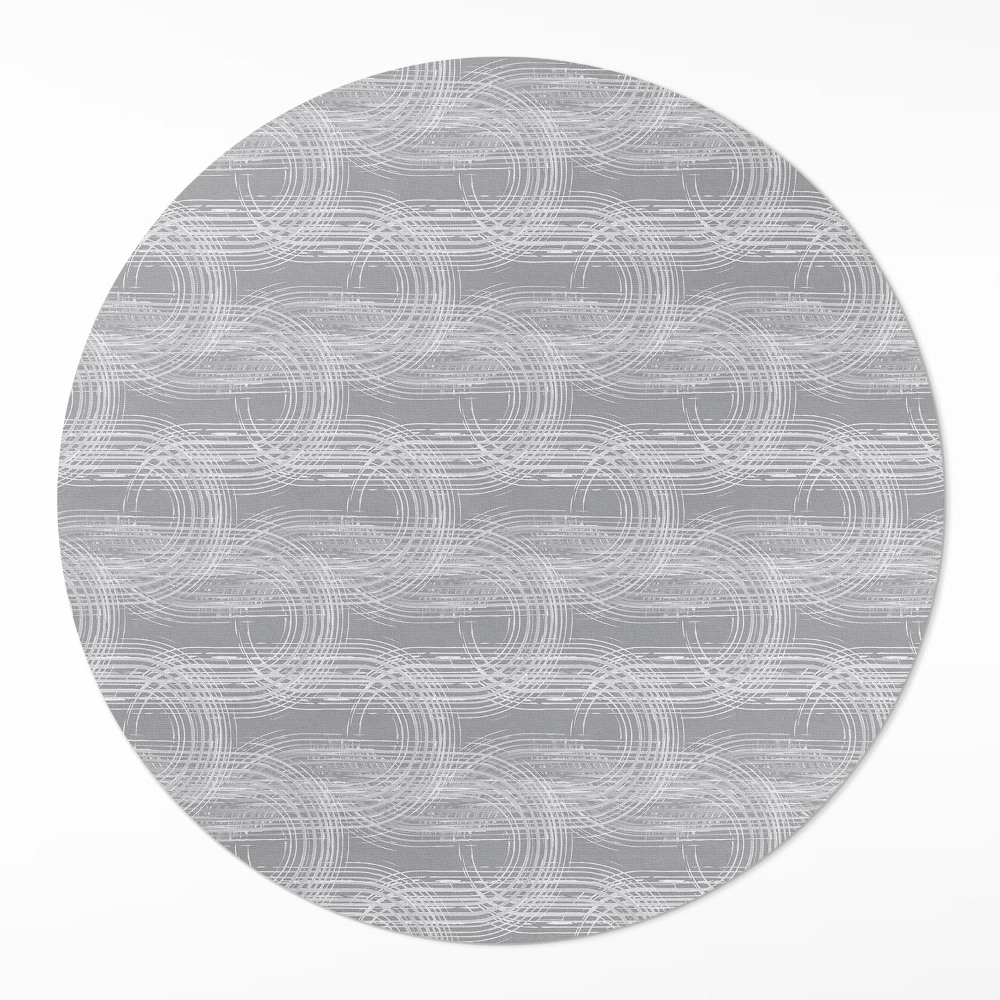 Okrúhly vinylový koberec Pravidelné škrabance v boho štýle