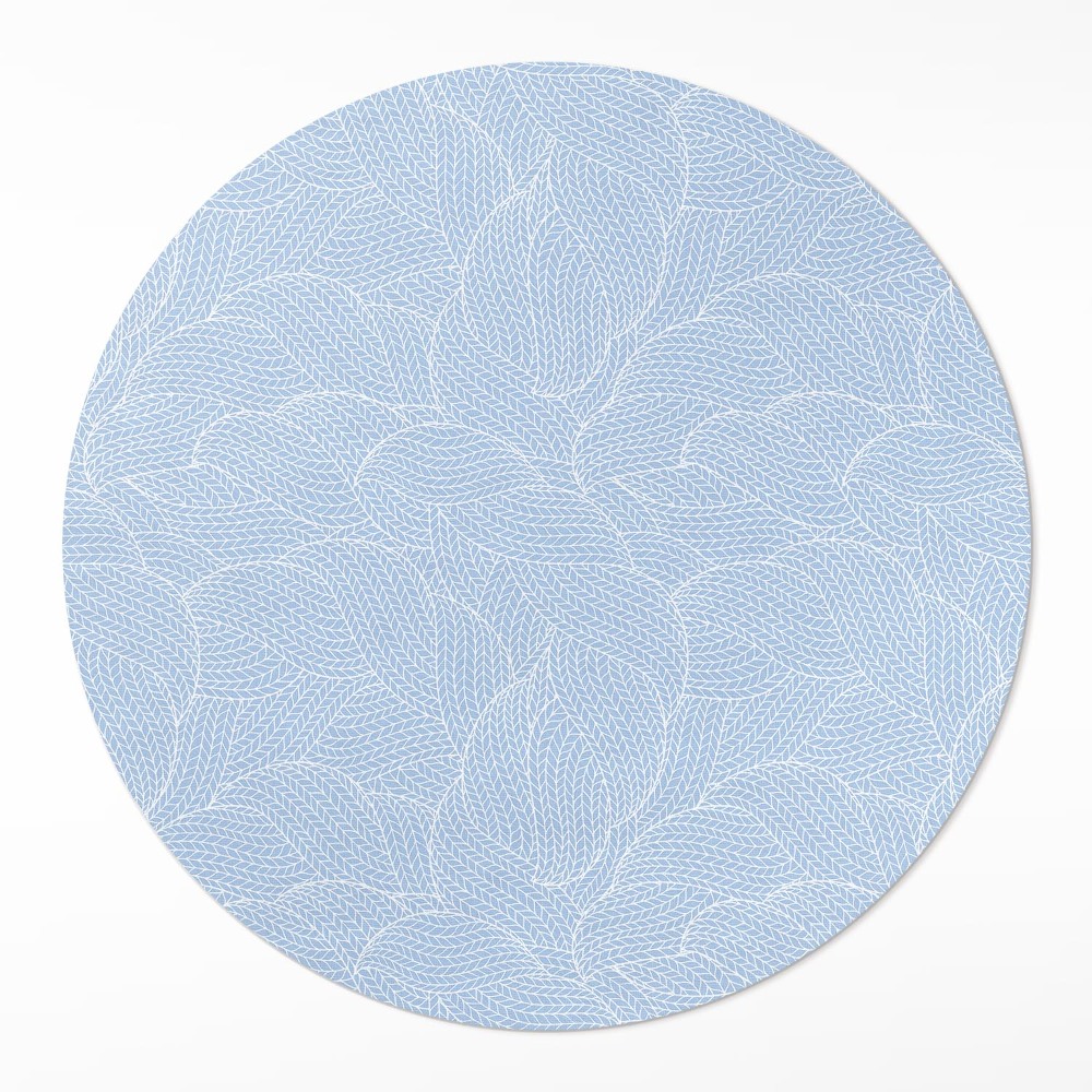 Okrúhly vinylový koberec Minimalistické listy módny vzor