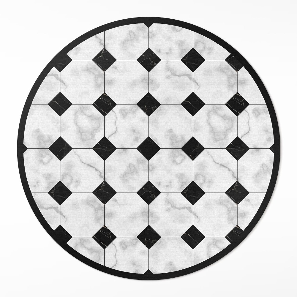 Okrúhly vinylový koberec Módne mramorové dizajnové dlaždice