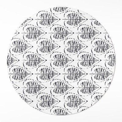 Okrúhly vinylový koberec Boho listy pravidelný vzor