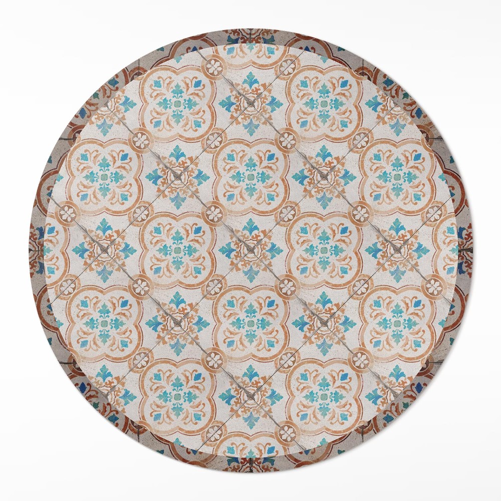 Okrúhly vinylový koberec Antické vzory krásna mozaika