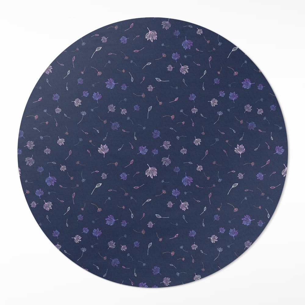 Okrúhly vinylový koberec Drobné poľné kvety boho