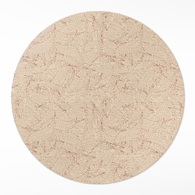 Okrúhly vinylový koberec Lineárne jesenné listy štýl boho