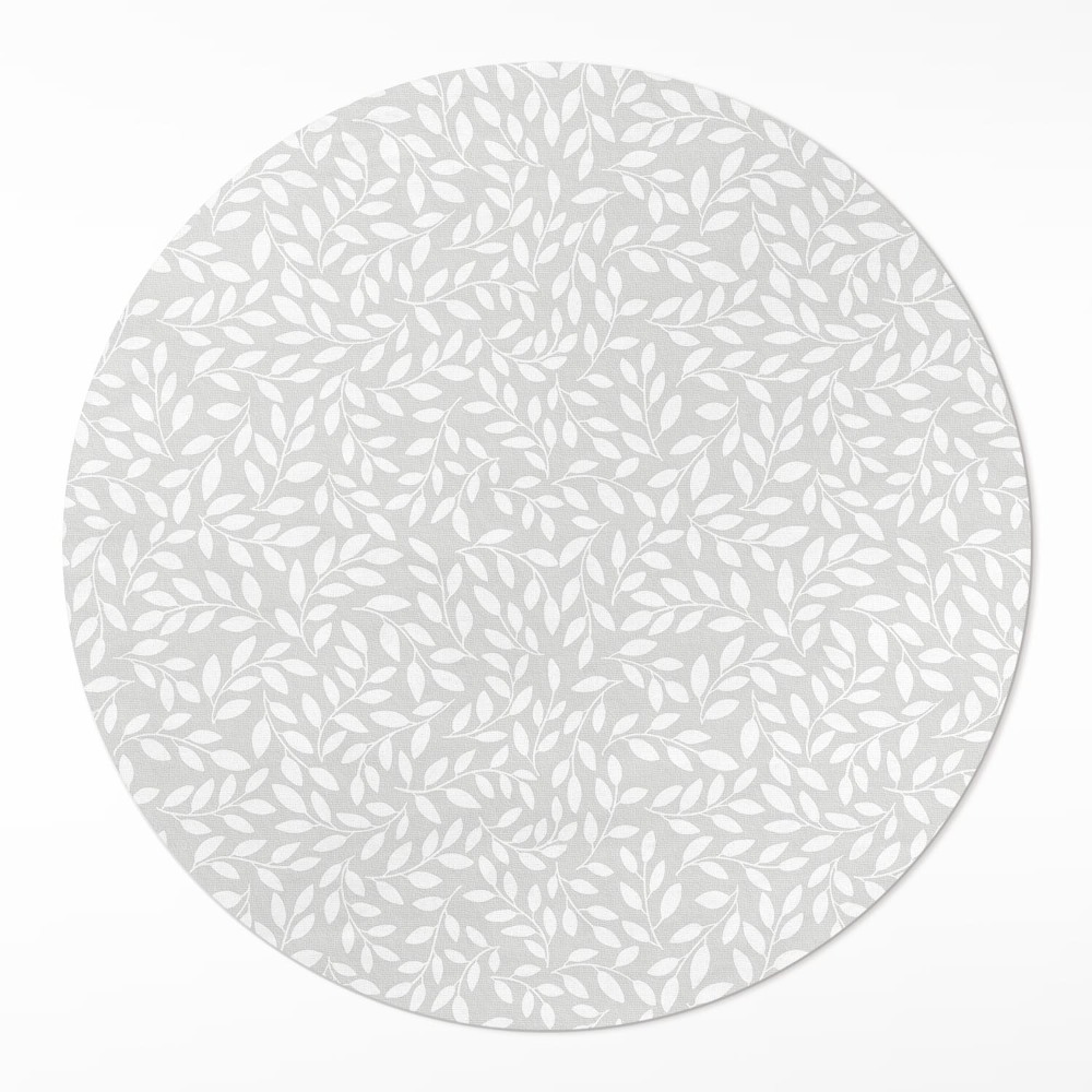 Okrúhly vinylový koberec Drobné vetvičky štýl boho jemné