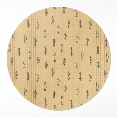 Okrúhly vinylový koberec Staré retro vintage autá