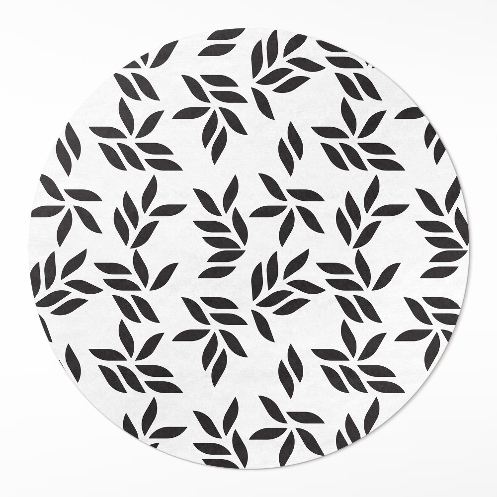 Okrúhly vinylový koberec Minimalistický vzor lístkov