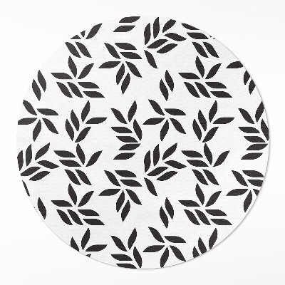 Okrúhly vinylový koberec Minimalistický vzor lístkov