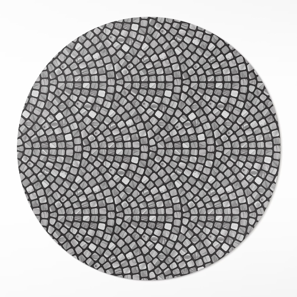Okrúhly vinylový koberec Kamenný dizajn drobná mozaika