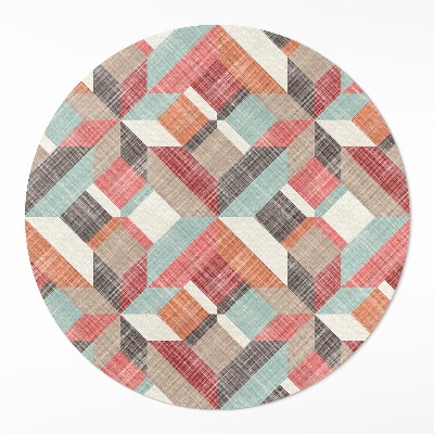 Okrúhly vinylový koberec Ošúchaný geometrický vzor