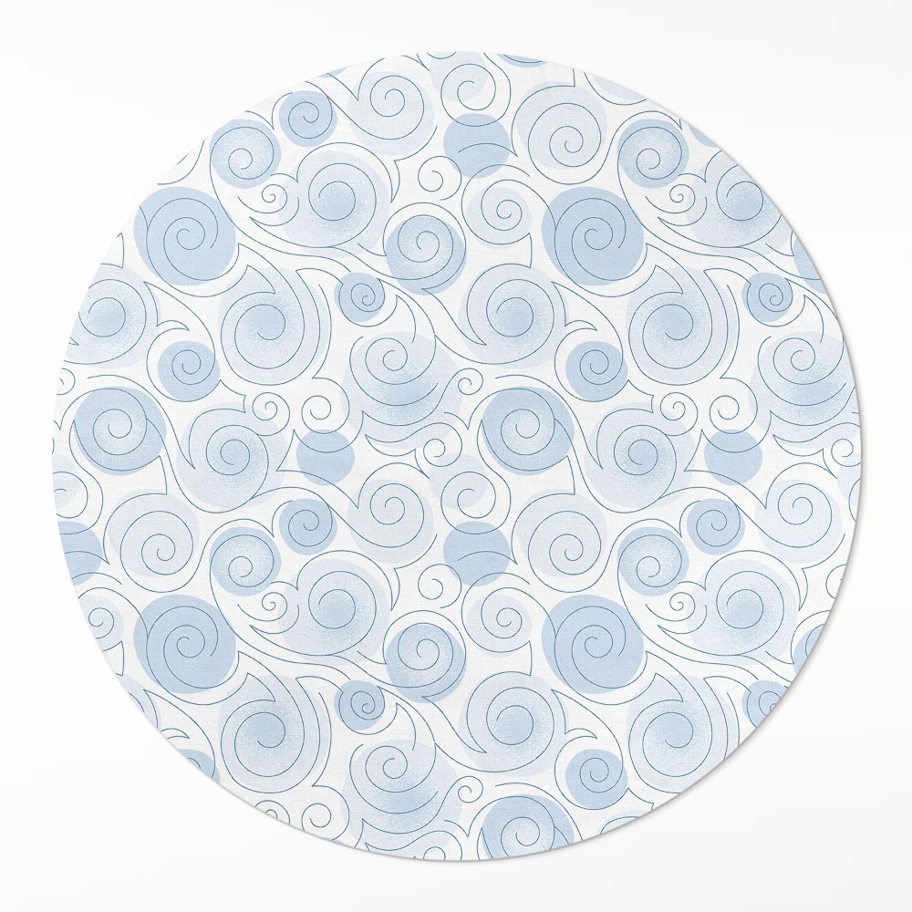 Okrúhly vinylový koberec Akvarelová abstrakcia kruhy a vlny