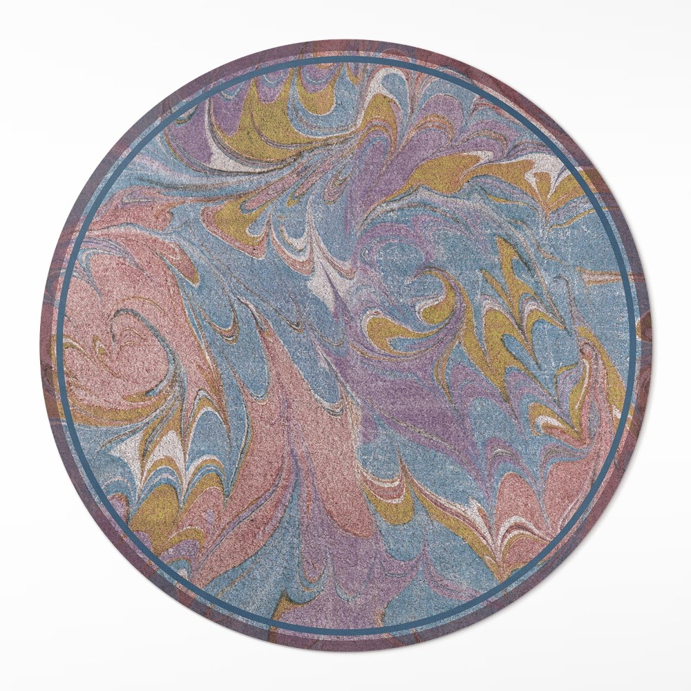 Okrúhly vinylový koberec Abstraktná kompozícia