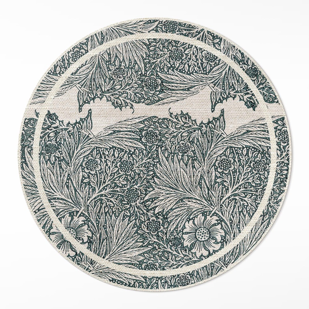 Okrúhly vinylový koberec Kvety Williama Morrisa