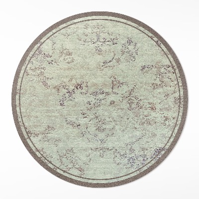 Okrúhly vinylový koberec Vyblednuté rastlinné motívy
