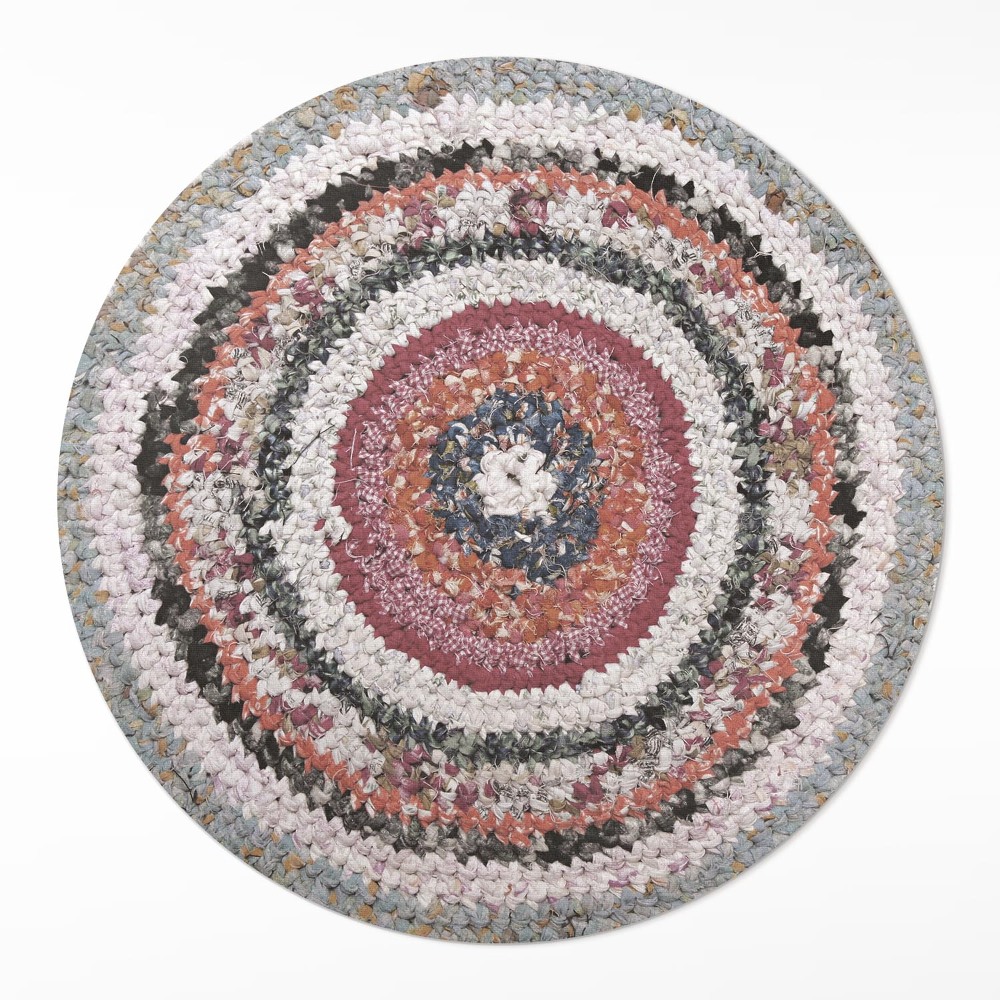 Okrúhly vinylový koberec Pletený vzor vintage