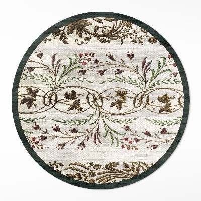 Okrúhly vinylový koberec Ozdobné rastlinné ornamenty