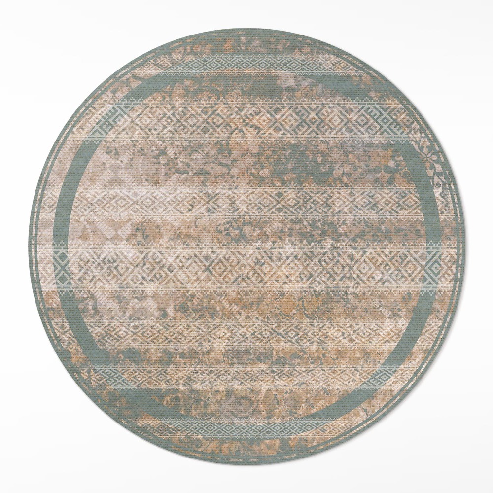 Okrúhly vinylový koberec Antické vzory na textúre
