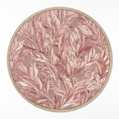 Okrúhly vinylový koberec Jemné pastelové listy boho