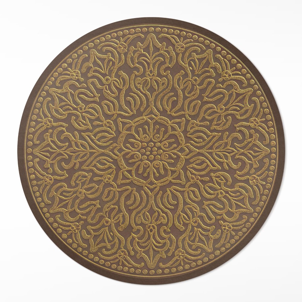 Okrúhly vinylový koberec Geometrická vzorka grafika ozdobného výšivky