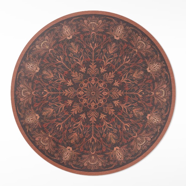 Okrúhly vinylový koberec Ozdobný vintage geometrický vzor