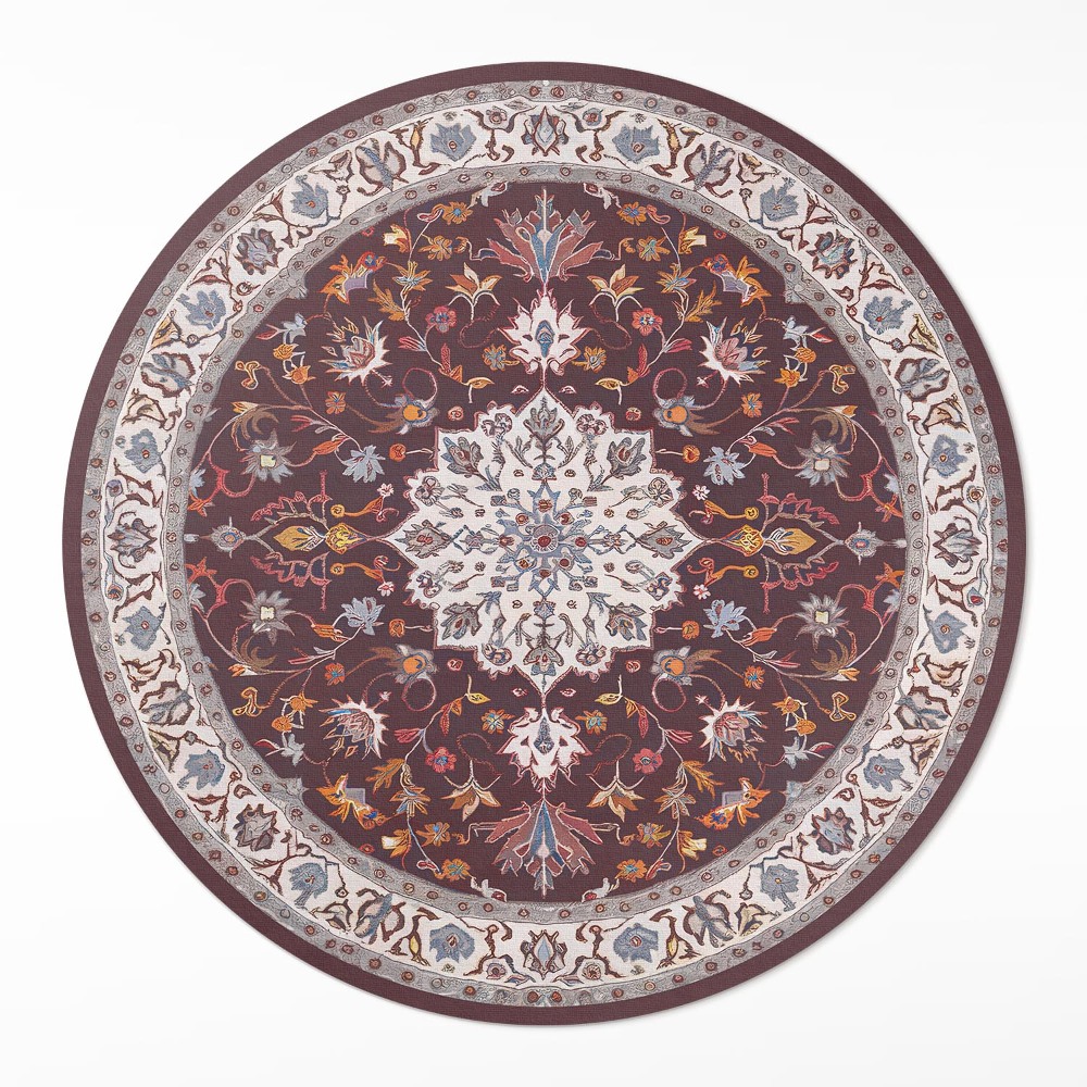 Okrúhly vinylový koberec Starý dekoratívny vzor v štýle vintage