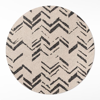 Okrúhly vinylový koberec Stopy pneumatík indiánske šípky vzor rybia kosť