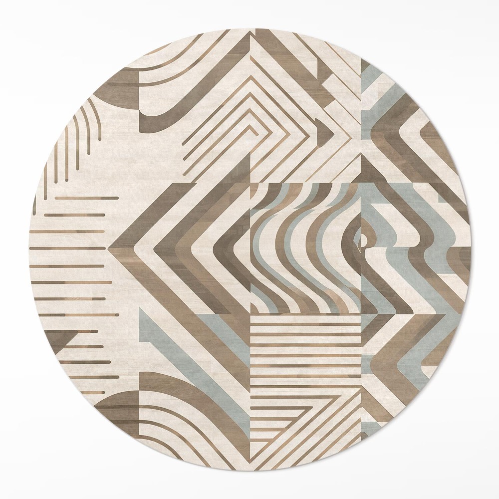 Okrúhly vinylový koberec Nepravidelné línie a tvary abstrakcia