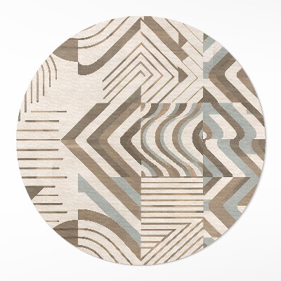 Okrúhly vinylový koberec Nepravidelné línie a tvary abstrakcia