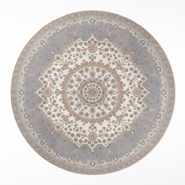 Okrúhly vinylový koberec Jemný rastlinný ornament mandala vintage