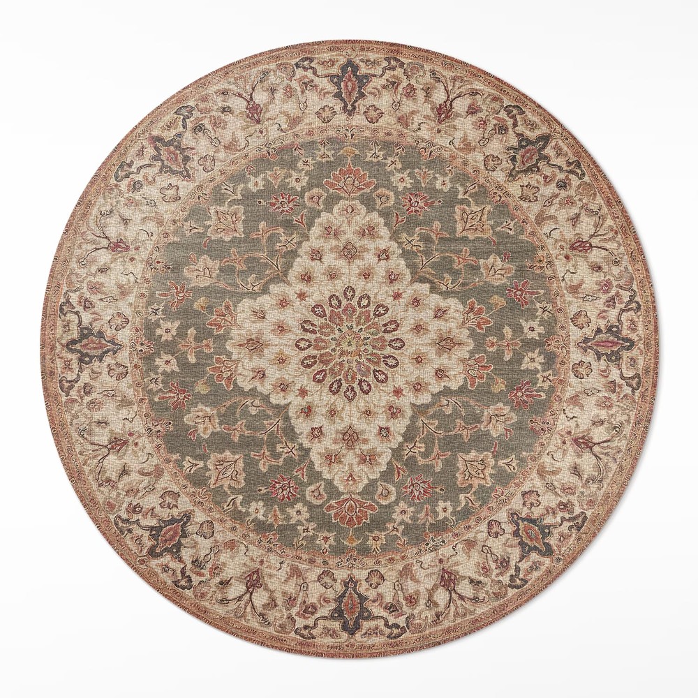 Okrúhly vinylový koberec Perzské motívy plné bohatstva