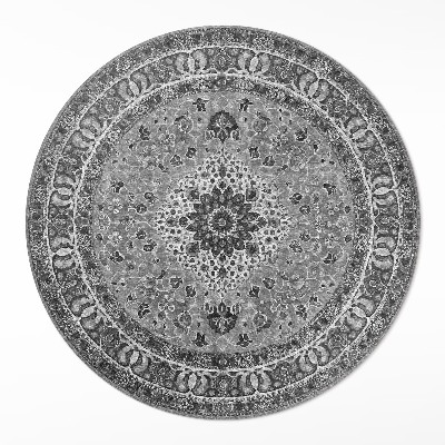 Okrúhly vinylový koberec Sivá harmónia
