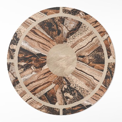 Okrúhly vinylový koberec Hnedá kompozícia drahých kameňov