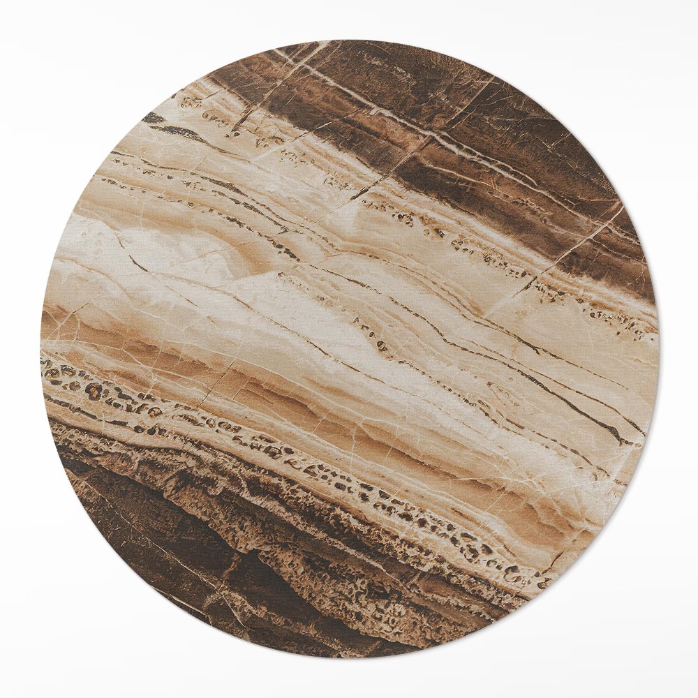 Okrúhly vinylový koberec Hnedý drahokam