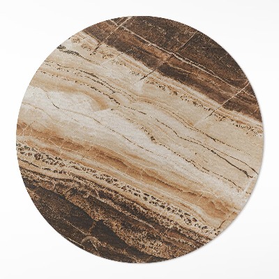 Okrúhly vinylový koberec Hnedý drahokam