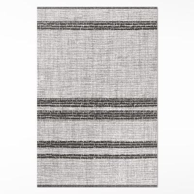 Vinylový koberec Sivý v líniách boho imitácia látky