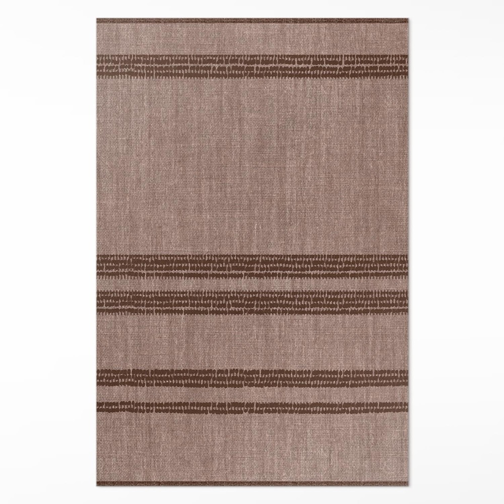 Vinylový koberec Hnedý v líniách boho imitácia látky