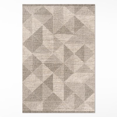 Vinylový koberec Trojuholníky a štvorce imitácia látky