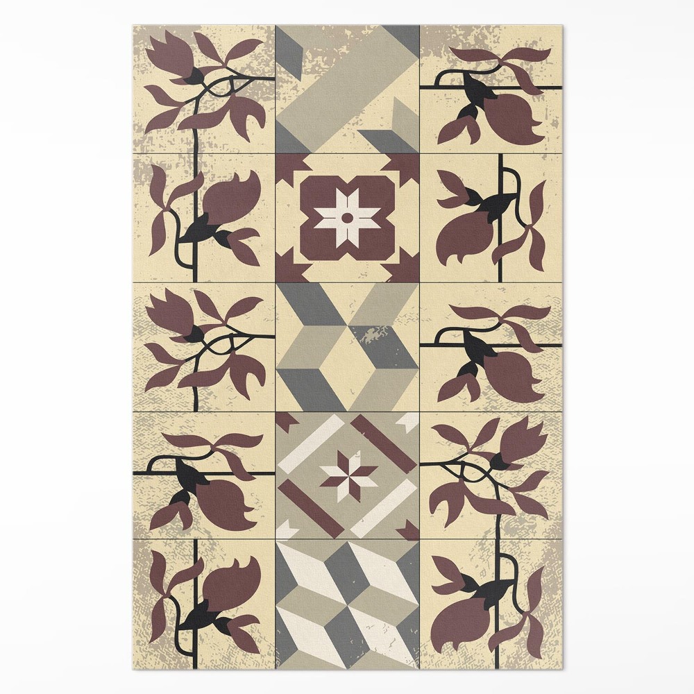 Vinylový koberec Magnólia dlaždice vzorovaná mozaika