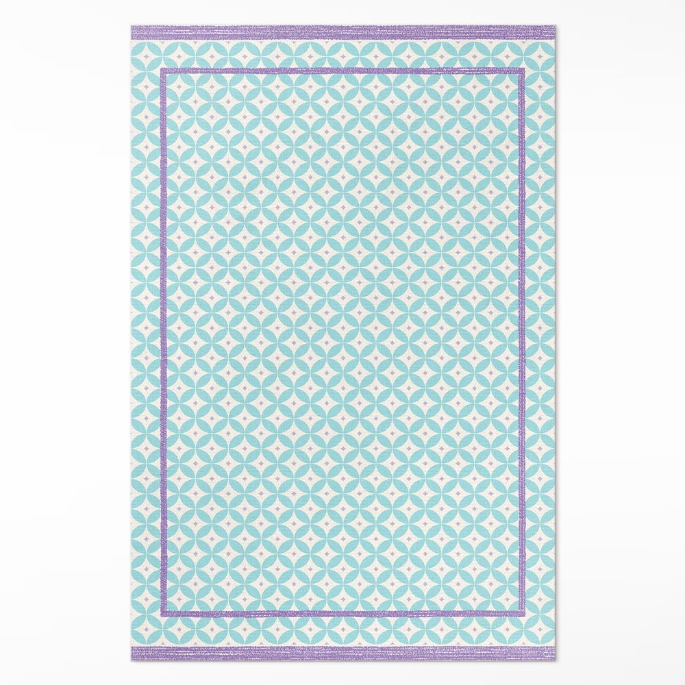 Vinylový koberec Rámy a kruhy imitácia farebnej látky