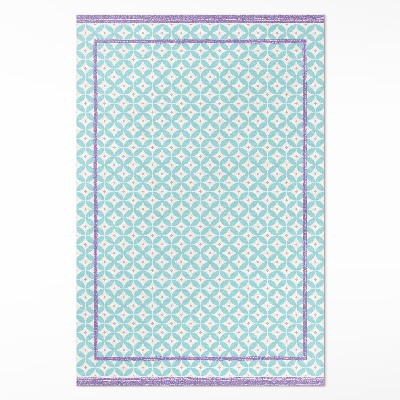 Vinylový koberec Rámy a kruhy imitácia farebnej látky